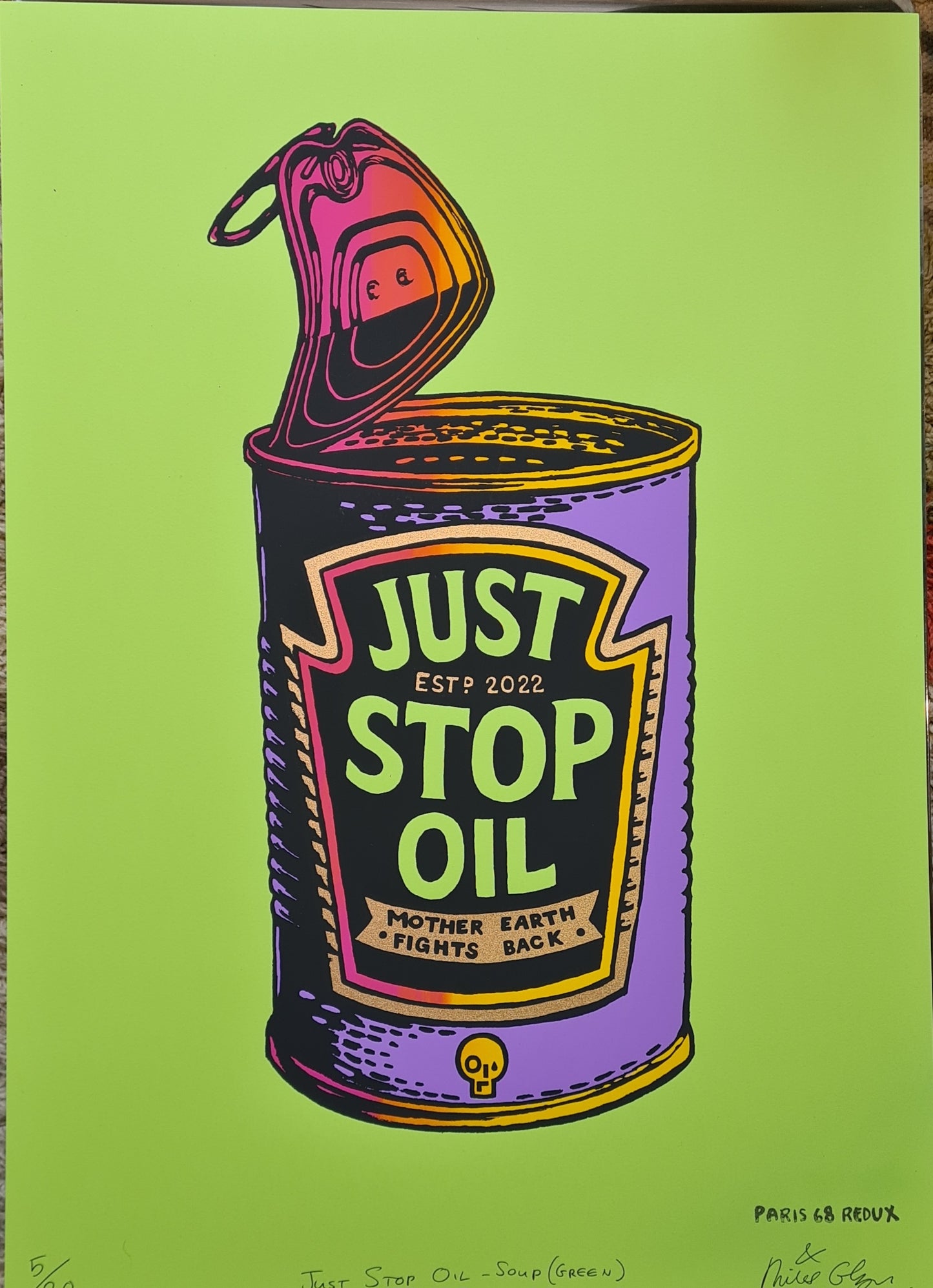 Signed Soup Can Print -Miles Glyn Paris 68 (50cm x 70cm)