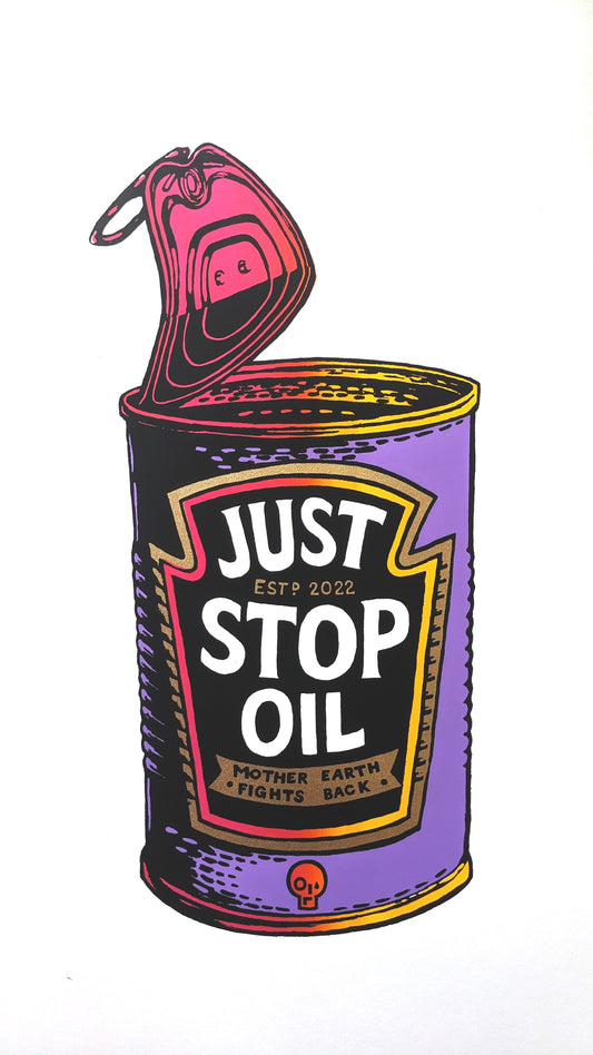 White Signed Soup Can Print - Miles Glyn Paris Redux 50cm x 70cm