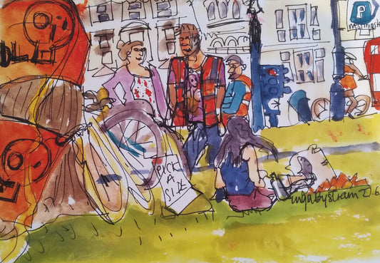 Kill the Bill, Parliament Square 27/6/23 - Inga Bystram (A3)