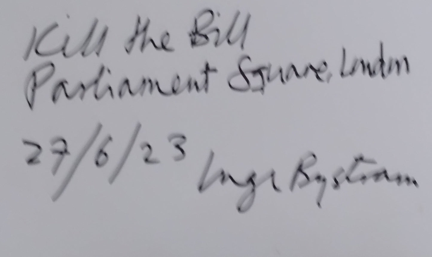 Kill the Bill, Parliament Square 27/6/23 - Inga Bystram (A3)