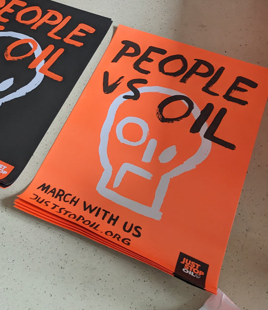 PEOPLE vs OIL poster, orange – 30 copies